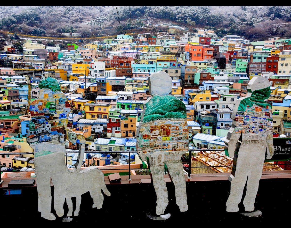 Colorful hillside houses at Gamcheon Culture Village in Busan